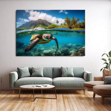 Green Turtle Painting